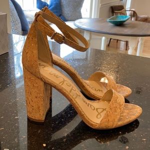 Sam Edelman Yaro Natural Cork heeled sandal 8.5